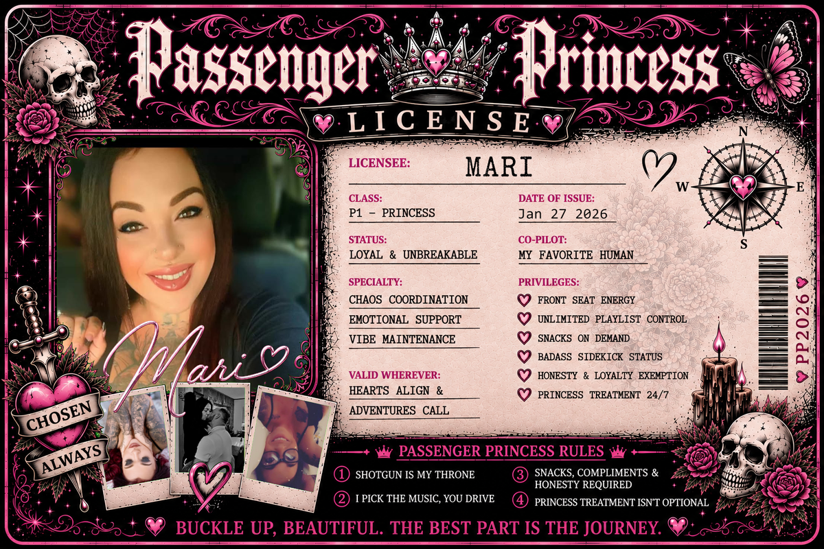 Personalized Alt/Goth Princess License Car Visor Clip – Custom Photo Gift