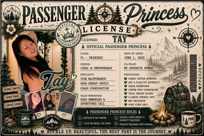 PNW Passenger Princess Visor Clip – Personalized Custom Photo Gift for Her