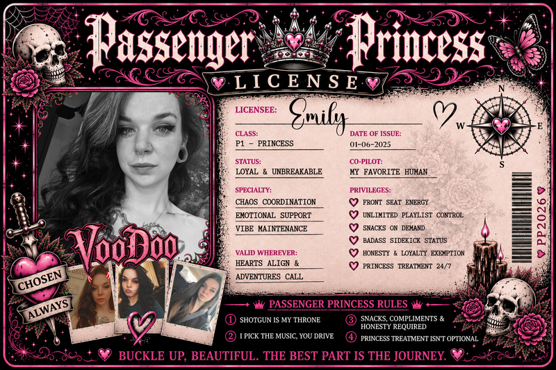 Goth Passenger Princess Visor Clip – Personalized Custom Photo Gift for Her