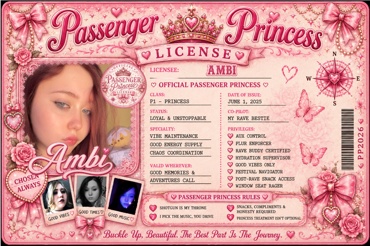 Princess pink ページ Pink Passenger Princess Car Visor License | Custom Photo