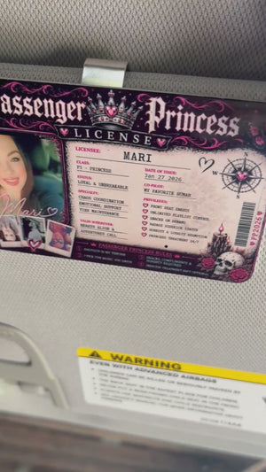 Personalized Alt/Goth Princess License Car Visor Clip – Custom Photo Gift