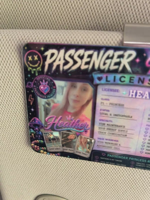 Personalized Raver Bae Passenger Princess License Car Visor Clip – Custom Photo Gift